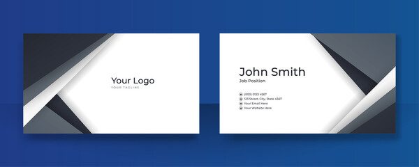 Stylish dark blue and black elegant business card design. Modern Business Card - Creative and Clean Business Card Template.