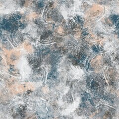 Seamless neutral and white grungy classic abstract surface pattern design for print. High quality illustration. Monochrome earth colored design with white pattern design overlay. Repeat graphic swatch