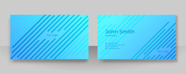 Fototapeta na wymiar Modern elegant simple blue business card design template. Creative luxury and clean business card with corporate concept. Vector illustration print template.