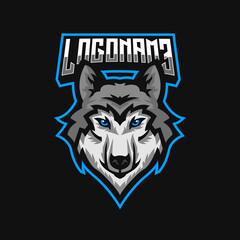 snow wolfy mascot logo illustration