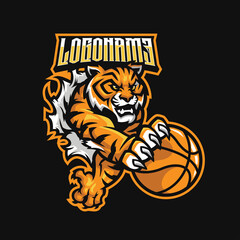 tiger sport mascot logo illustration
