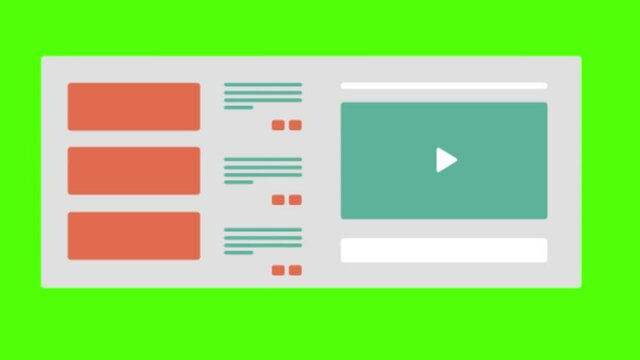 An Online Video Sharing Website Template On A Green Screen Background