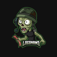 zombie mascot logo illustration