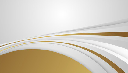 Modern gold and white abstract background with golden lines