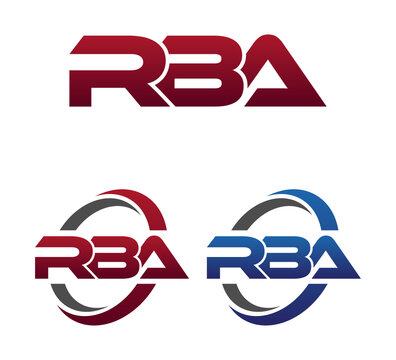 Modern 3 Letters Initial logo Vector Swoosh Red Blue RBA