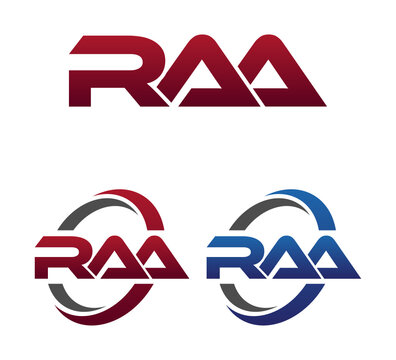 Modern 3 Letters Initial logo Vector Swoosh Red Blue RAA