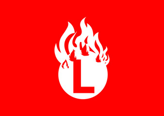Fire L Letter Logo And Icon Design Template