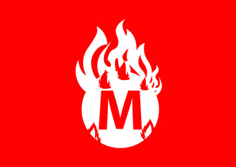 Fire M Letter Logo And Icon Design Template