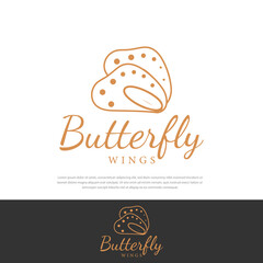 Simple elegant golden butterfly wings, can be used as a symbol, brand identity, company logo
