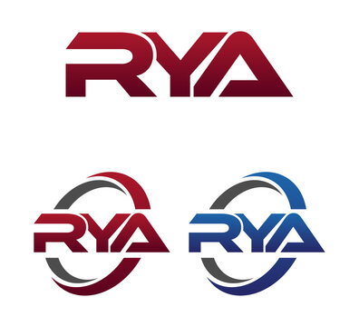 Modern 3 Letters Initial logo Vector Swoosh Red Blue RYA
