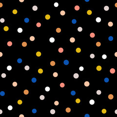 Seamless polka dot pattern. Vector abstract texture with random hand drawn spots.