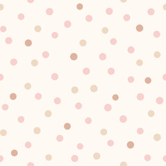 Seamless polka dot pattern. Vector abstract texture with random hand drawn spots.
