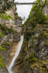 Fototapeta na wymiar Pollatschlucht (Pollat waterfall) near Neuschwnstein castle in Bavarian Alpine forest.