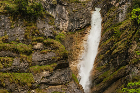 Pollatschlucht (Pollat waterfall) near Neuschwnstein castle in Bavarian Alpine forest.