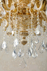Details of a classic chandelier in the interior