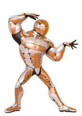 sci fi astronaut cartoon doing a magic pose side view in a white background