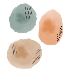 Abstract spots neutral colors. Hand drawn illustrations made in Adobe fresco.