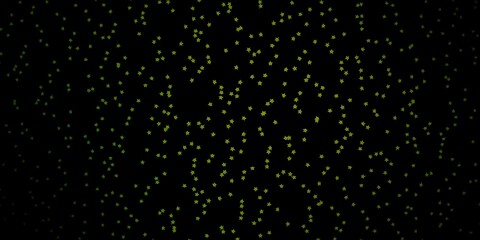 Dark Green, Yellow vector pattern with abstract stars.