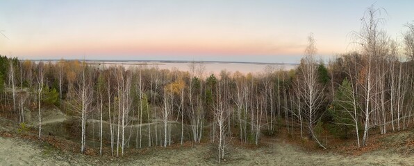 Sunset over the field. Field of wheat. Sunset in the field.