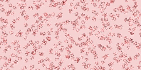 Light red vector doodle template with flowers.