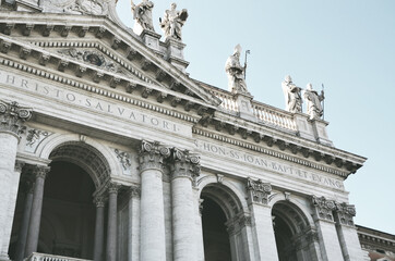 detail of the facade of the basilica of st mark