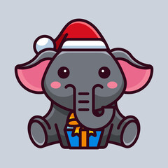CUTE ELEPHANT CELEBRATE CHRISTMAS