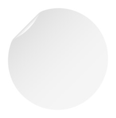 Round sticky note with peeling edge. Paper mockup