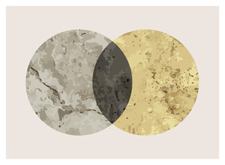 Minimal 20s geometric design poster, vector template with primitive shapes