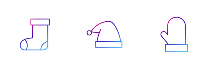 Obraz premium Set of 3 Christmas clothes with purple gradient effect.