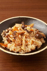 きのこと鶏肉の炊き込みご飯