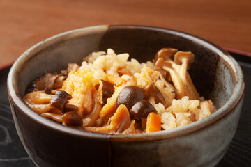 きのこと鶏肉の炊き込みご飯