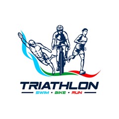 triathlon logo - obrazy, fototapety, plakaty