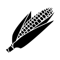 Corn icon. Corn cob icon. Vegetable symbol in glyph style. Fresh farm product