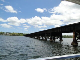 Obraz premium train bridge over water