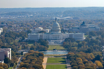 Lincoln Memorial aerial view from atop the Washington Monument
