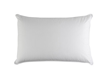 close up of white pillow isolated on white background