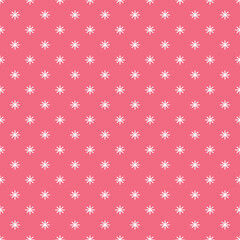 Pink Christmas Seamless Pattern with Snowflakes great for scrapbooking, textile and wrapping. Vector illustration.