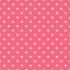 Pink Christmas Seamless Pattern with Snowflakes great for scrapbooking, textile and wrapping. Vector illustration.