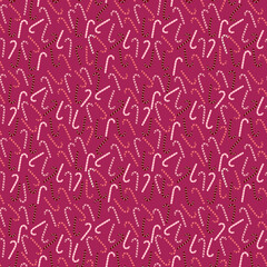 Pink Christmas Seamless Pattern with Candy Canes great for scrapbooking, textile and wrapping. Vector illustration