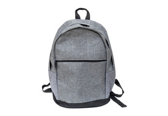 Fototapeta Classic gray backpack isolated on white obraz