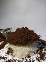 coffee and sugar spooned