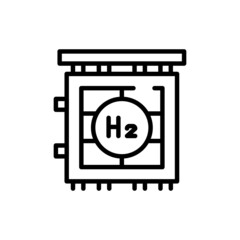 H2 color line icon. Hydrogen energy. Isolated vector element.
