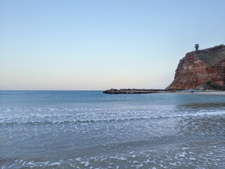 Breaking waves on the rocky coast of the Black Sea