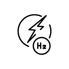 Energy H2 color line icon. Hydrogen energy. Isolated vector element.
