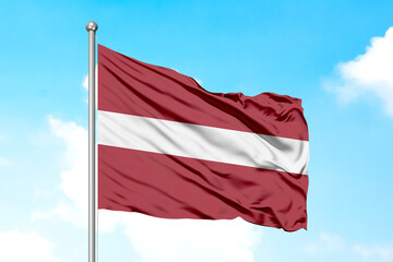 Obraz na płótnie Canvas Latvia Flying Flag