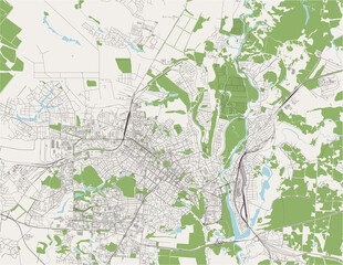 Fototapeta na wymiar map of the city of Poltava, Ukraine