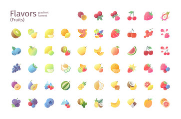 Flavors gradient iconset (fruits)