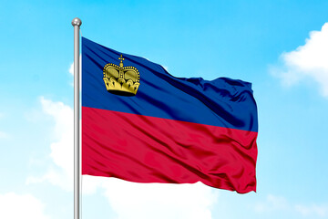 Fototapeta na wymiar Liechtenstein Flying Flag