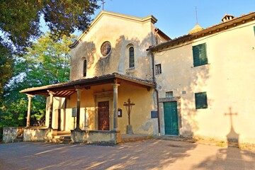 view of the church of San Biagio a Poppiano located in Montespertoli, Florence, Italy