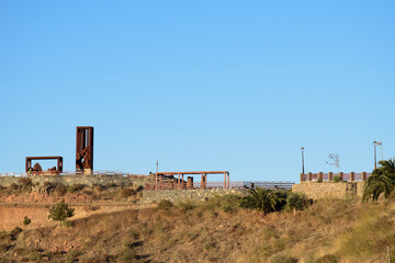 Fototapeta premium monument in the town of artenara. sky,architecture